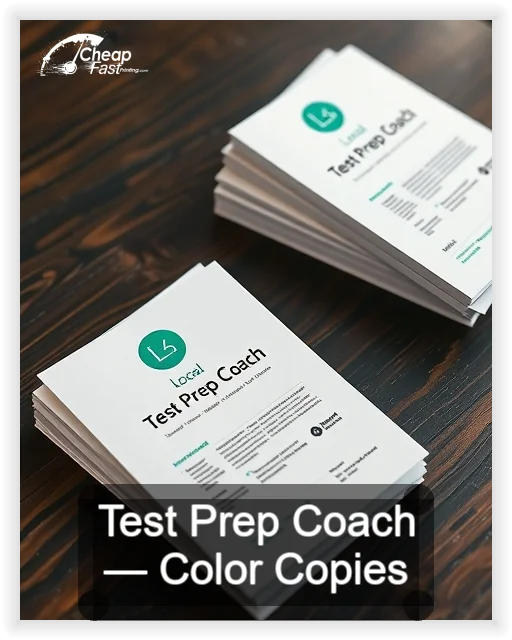 Test Prep Coach business card design sample