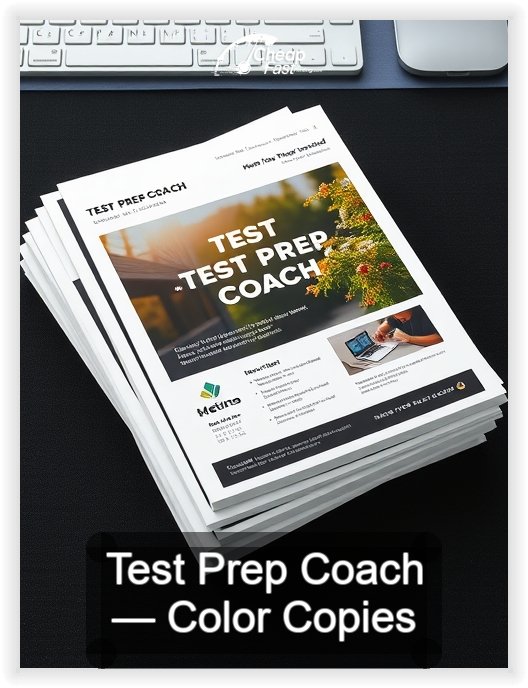 Test Prep Coach business card design sample