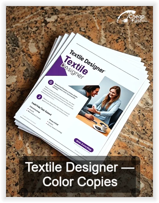 Textile Designer business card design sample