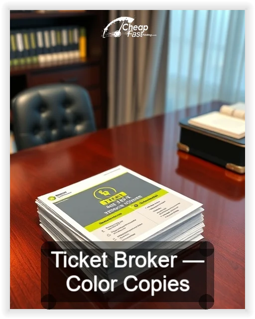 Ticket Broker business card design sample