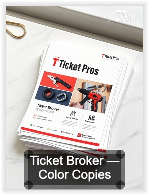 Ticket Broker business card design sample