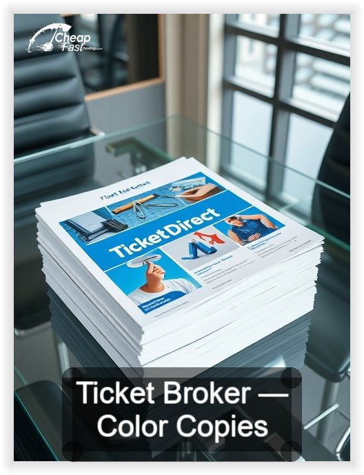 Ticket Broker business card design sample