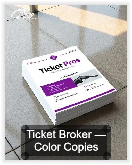 Ticket Broker business card design sample
