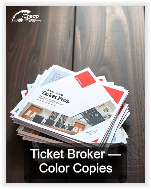 Ticket Broker business card design sample