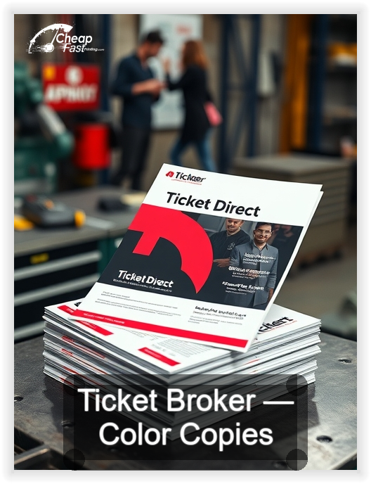 Ticket Broker business card design sample