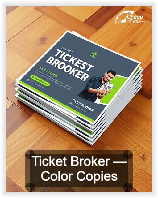Ticket Broker business card design sample