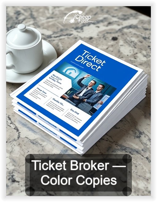 Ticket Broker business card design sample
