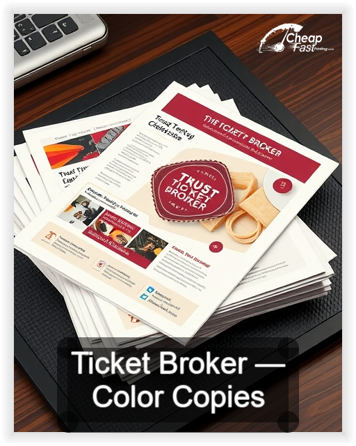 Ticket Broker business card design sample