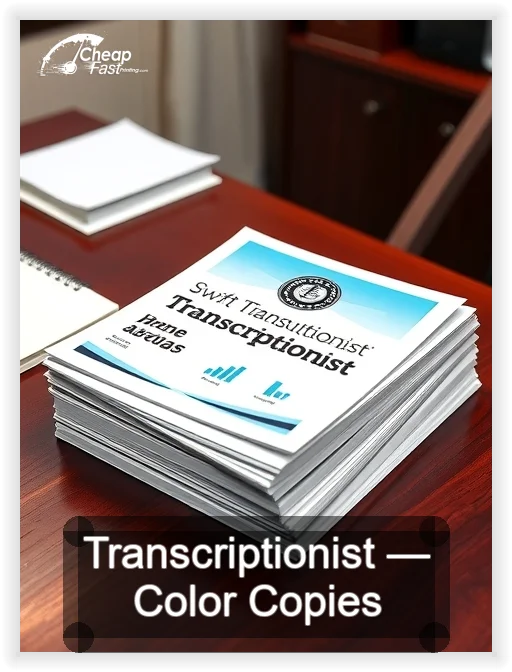 Transcriptionist business card design sample