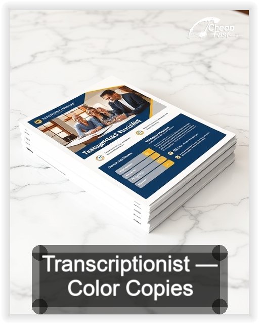 Transcriptionist business card design sample