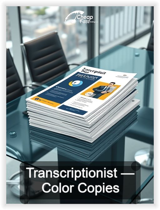 Transcriptionist business card design sample