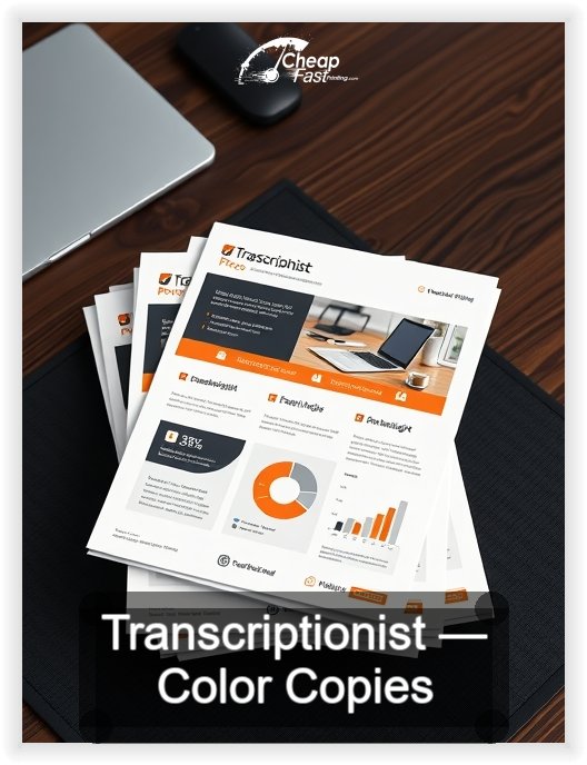 Transcriptionist business card design sample