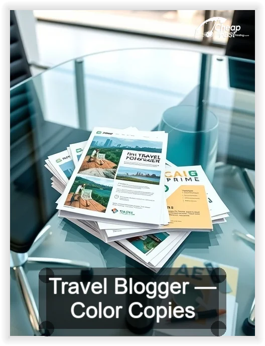 Travel Blogger business card design sample