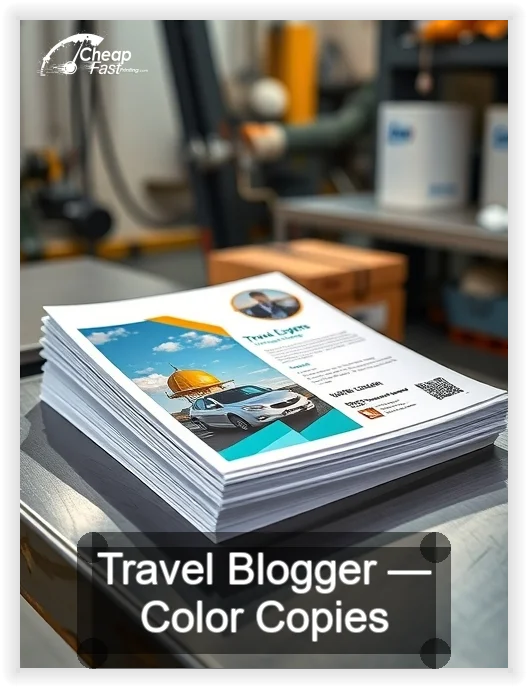 Travel Blogger business card design sample
