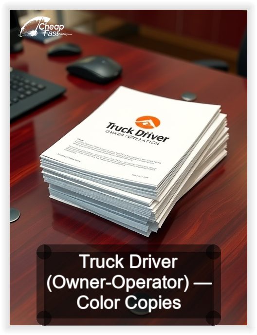 Truck Driver Owner Operator business card design sample