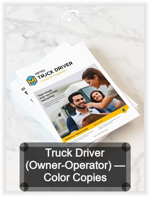 Truck Driver Owner Operator business card design sample