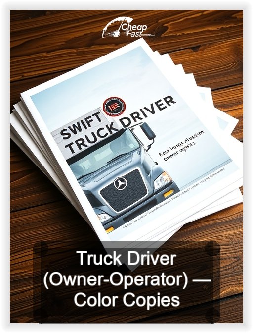 Truck Driver Owner Operator business card design sample