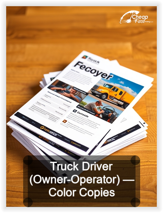 Truck Driver Owner Operator business card design sample