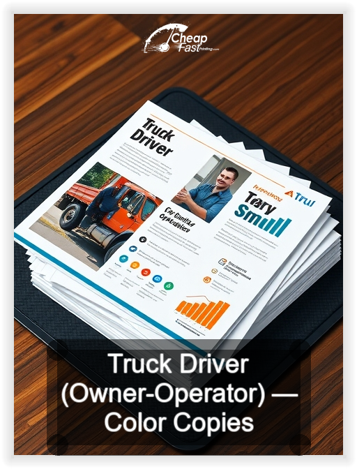 Truck Driver Owner Operator business card design sample
