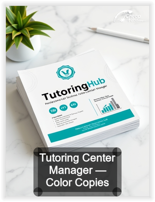 Tutoring Center Manager business card design sample