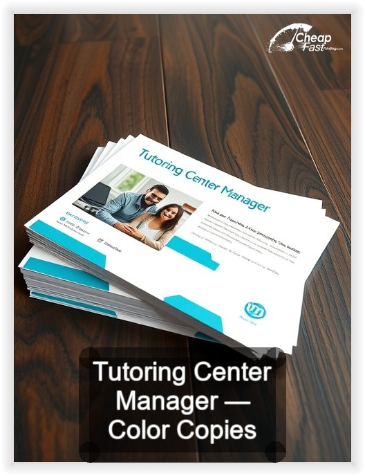 Tutoring Center Manager business card design sample