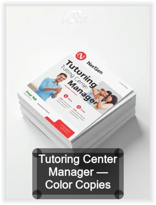 Tutoring Center Manager business card design sample