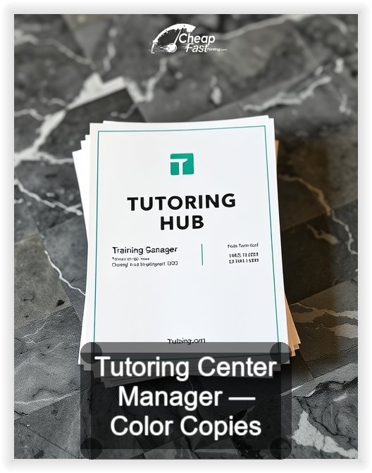 Tutoring Center Manager business card design sample