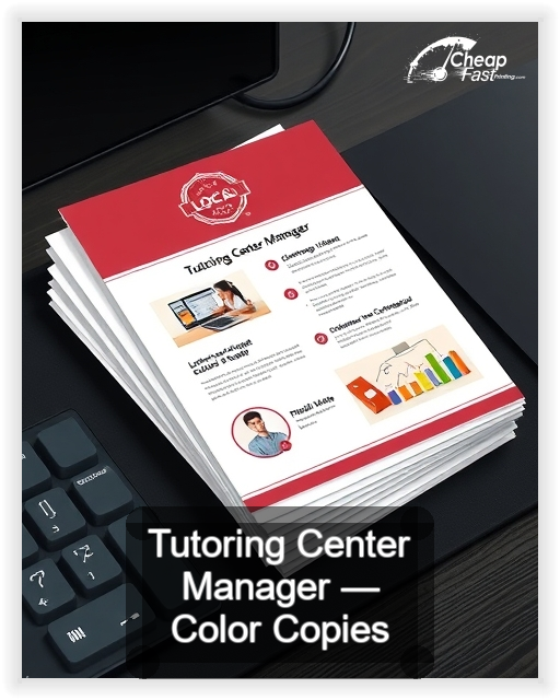 Tutoring Center Manager business card design sample