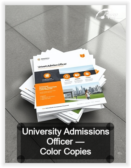 University Admissions Officer business card design sample