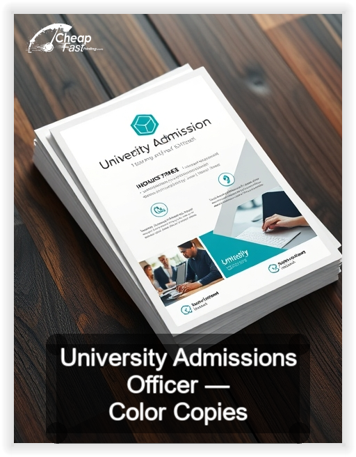 University Admissions Officer business card design sample
