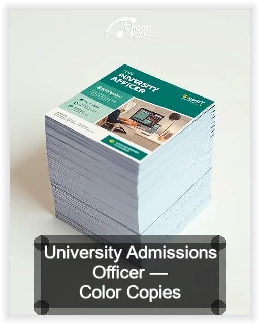 University Admissions Officer business card design sample