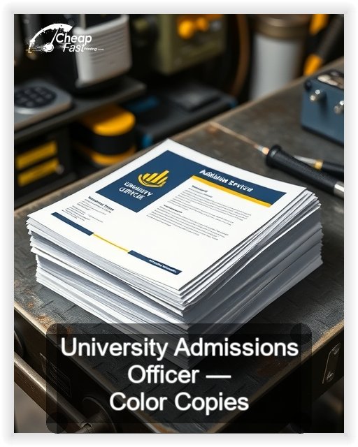 University Admissions Officer business card design sample
