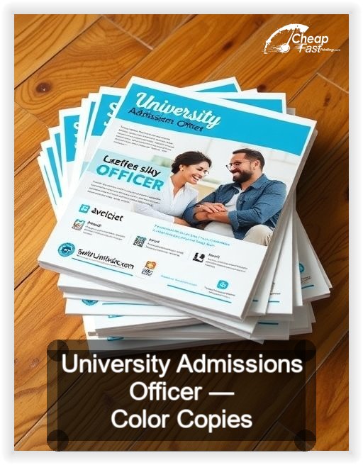 University Admissions Officer business card design sample