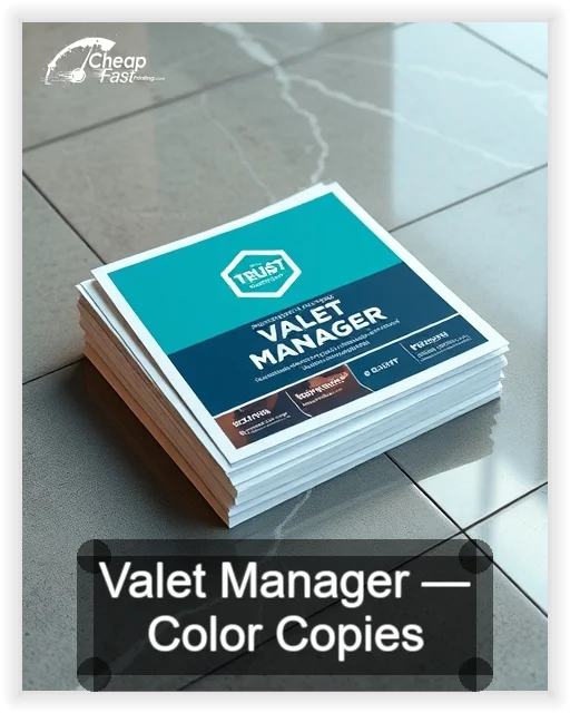 Valet Manager business card design sample