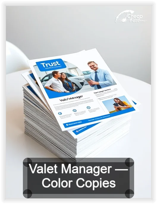 Valet Manager business card design sample