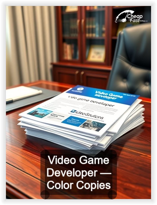 Video Game Developer business card design sample
