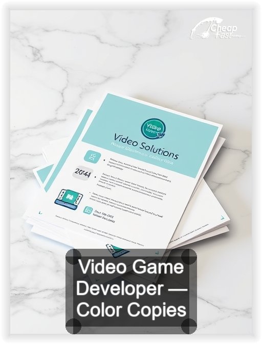 Video Game Developer business card design sample