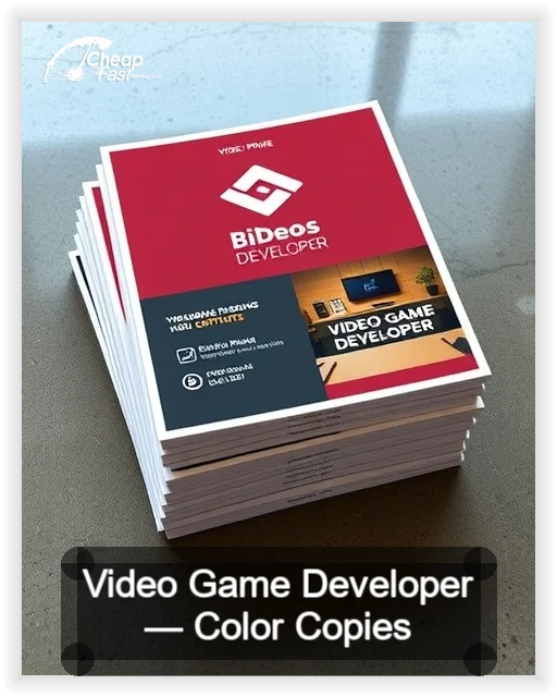 Video Game Developer business card design sample