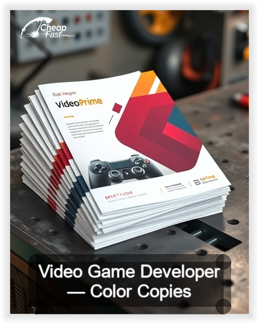 Video Game Developer business card design sample