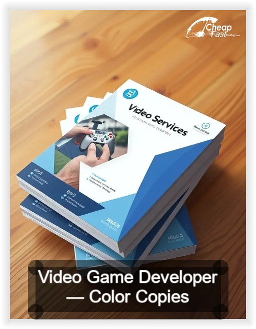 Video Game Developer business card design sample