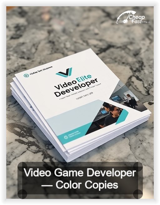 Video Game Developer business card design sample