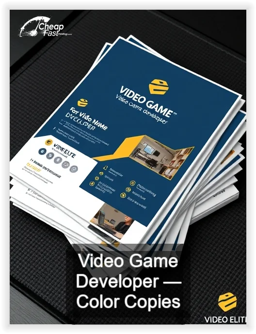 Video Game Developer business card design sample