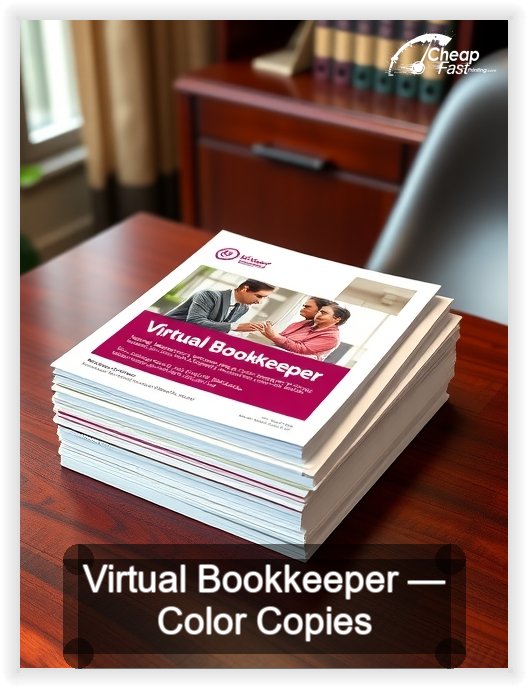 Virtual Bookkeeper business card design sample