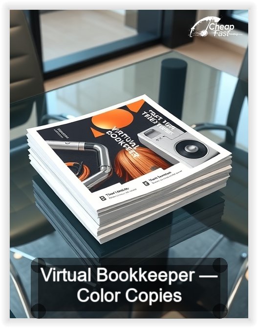 Virtual Bookkeeper business card design sample