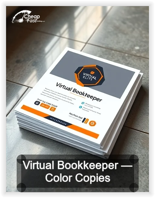 Virtual Bookkeeper business card design sample