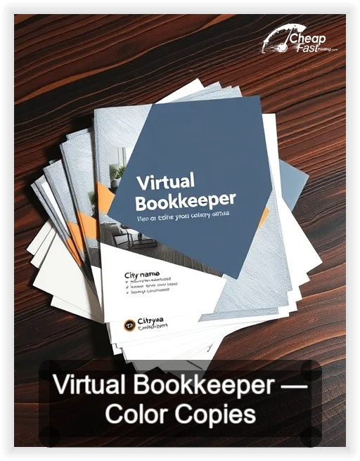 Virtual Bookkeeper business card design sample