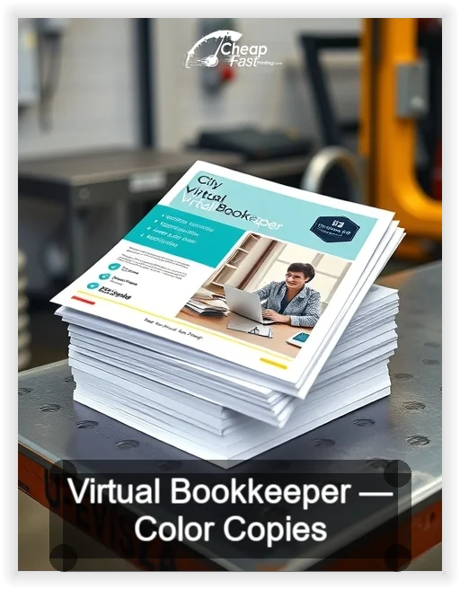 Virtual Bookkeeper business card design sample