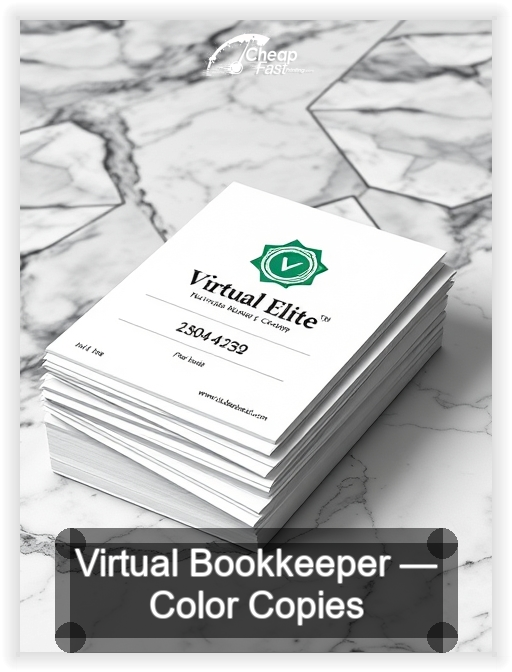 Virtual Bookkeeper business card design sample