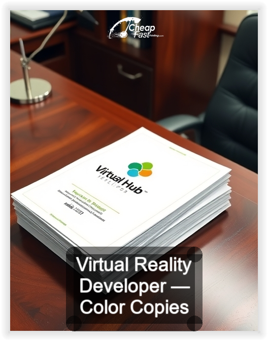 Virtual Reality Developer business card design sample
