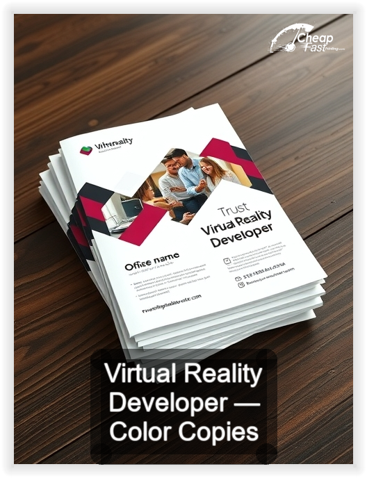 Virtual Reality Developer business card design sample